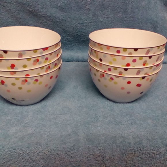 Kate Spade Other - 8 Kate Spade Polka Dot Cereal Bowls NWT